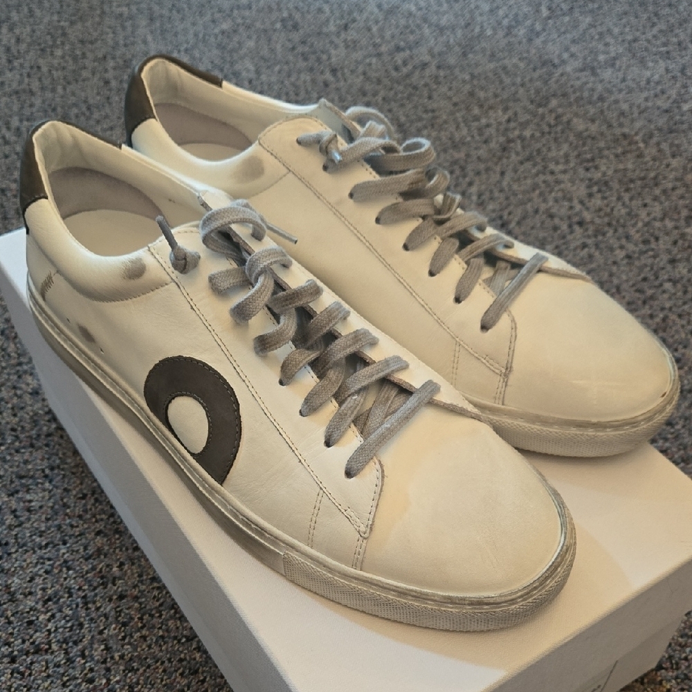 Men's White and Black Sneakers